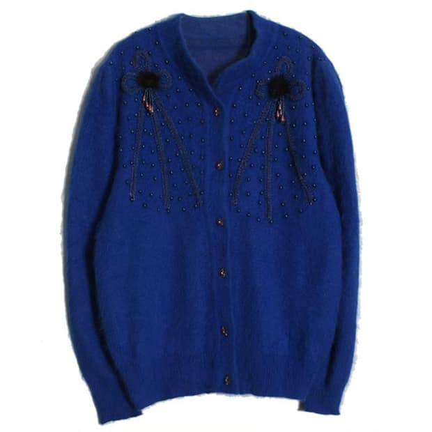 Blue mohair cardigan