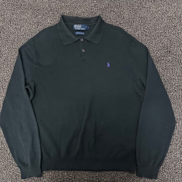 POLO 폴로 랄프로렌 카라티 긴팔티셔츠 블랙 M