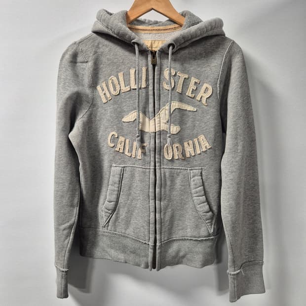 *무료배송*홀리스터 Y2K 올드스쿨캘리포니아 그레이후드집업 S(상태A급)