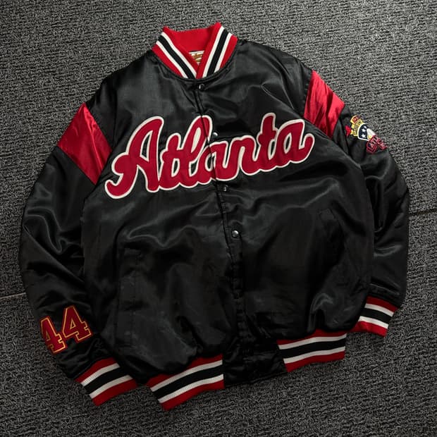 00s ACKERS 빅로고 USA 빈티지 사틴 바시티 점퍼 1730