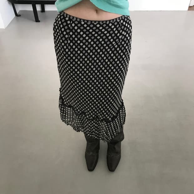 vintage dot pattern skirt (28inch)