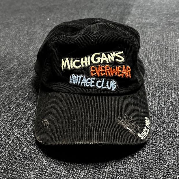 미시간  코듀로이 데미지 캠프캡 