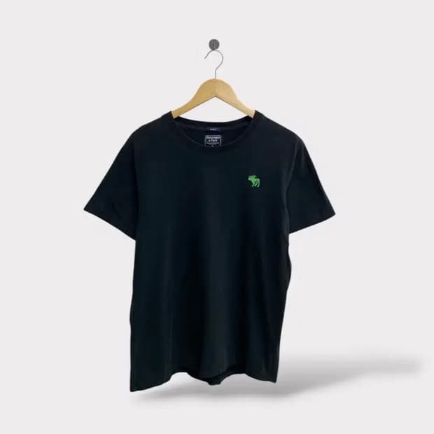 아베크롬비 A&F 녹색 무스 로고 반팔 티셔츠 XL