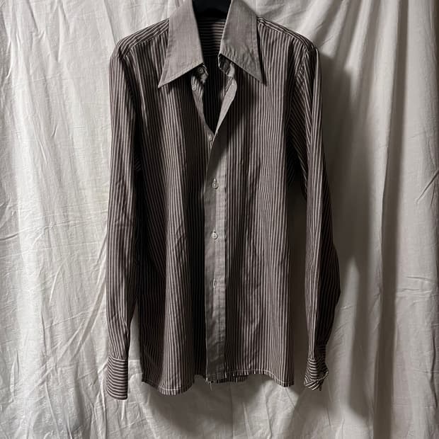 Vintage Stripe Wide Collar Shirt