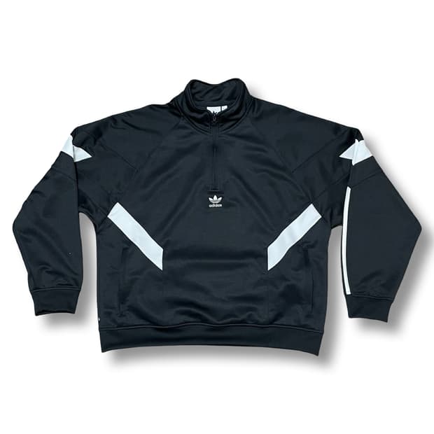 [XL] 아디다스 블랙 트랙 하프집업 하프져지 민트급