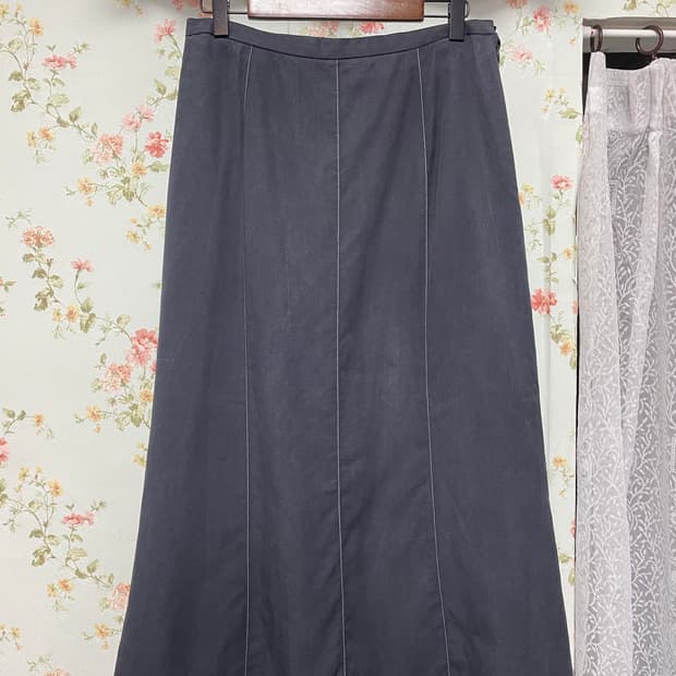 네이비 패널 롱스커트