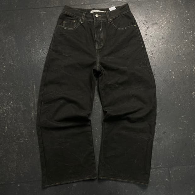 M 마뗑킴 워싱 와이드 데님 팬츠