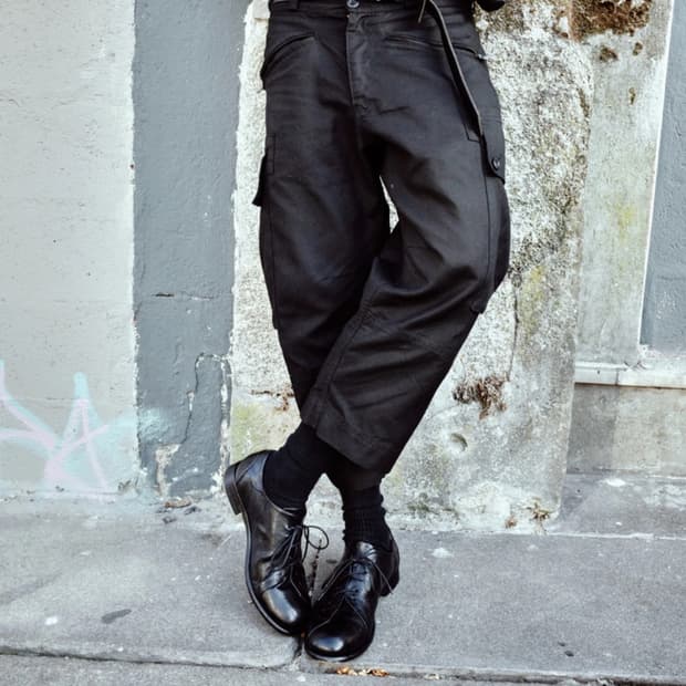 모노프리베 Textured Half Cargo Pants 블랙 2사이즈