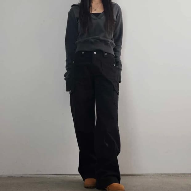 애즈온 JED CARGO PANTS 블랙
