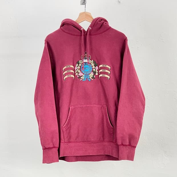 슈프림 16fw 크레스트 버건디 스웨트 후디