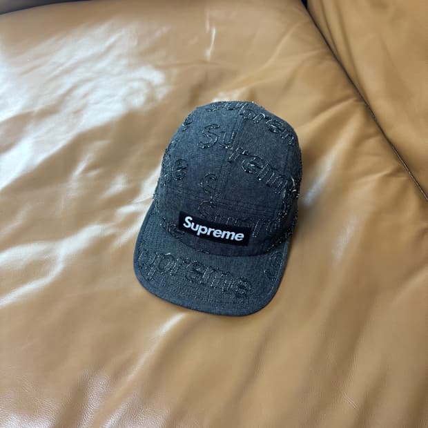 Supreme 슈프림 데님 블랙 캠프캡 모자 (Denim Black)