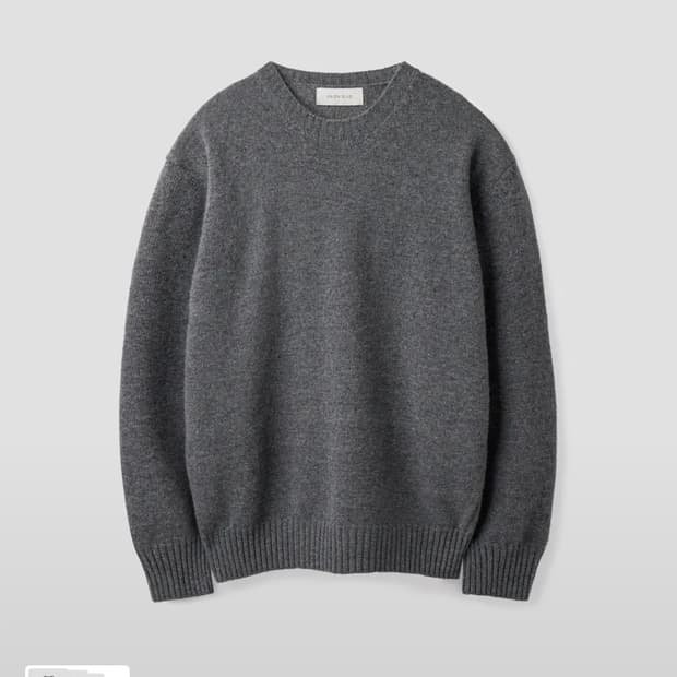 유니온블루 캐시미어 울 크루넥 니트 멜란지 그레이 XL