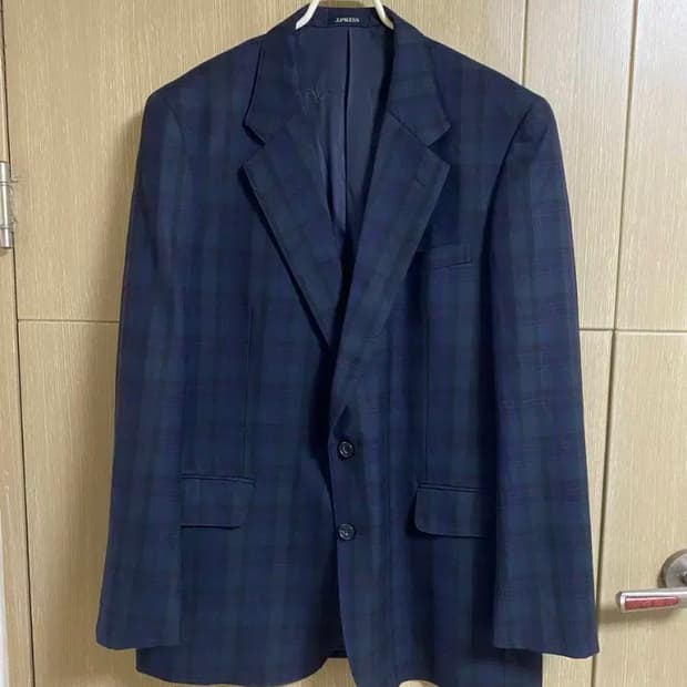 [J.PRESS] 제이프레스 네이비 울 체크자켓