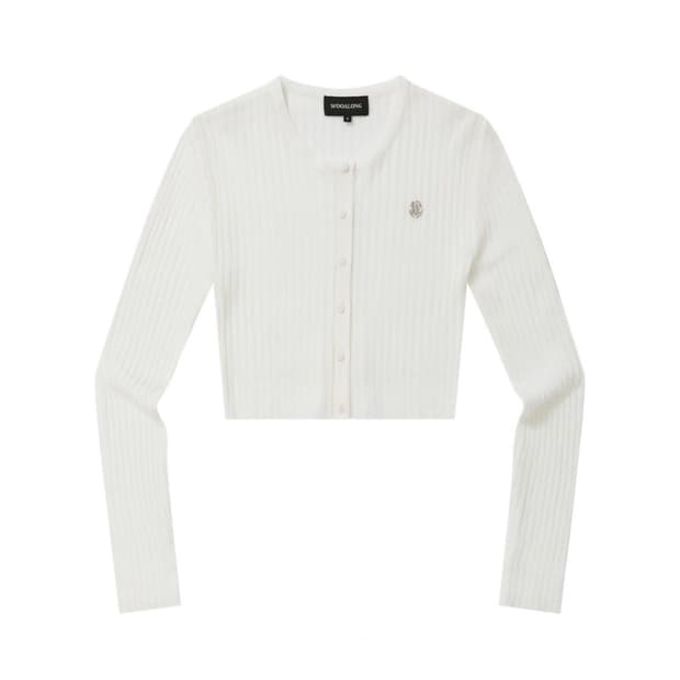 우알롱 크롭 가디건 See-through crop knit cardiga
