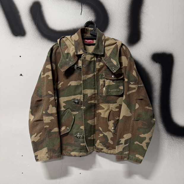 SS23 슈프림 캔버스 클립 자켓 탄 카모