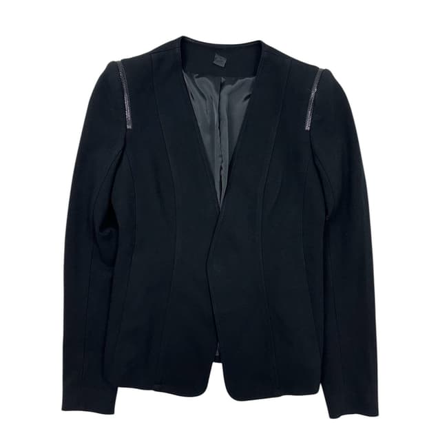 띠어리 브이넥 집업 디테일 자켓