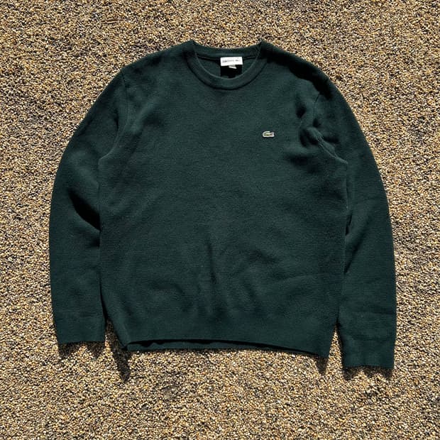 라코스테(Lacoste) 그린 크루넥 니트