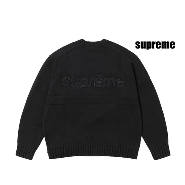 [L] 슈프림 토널 아플리케 스웨터 블랙 25SS