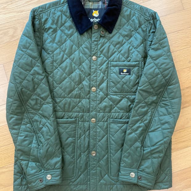 [L] 바버 x 메종키츠네 퀄팅자켓