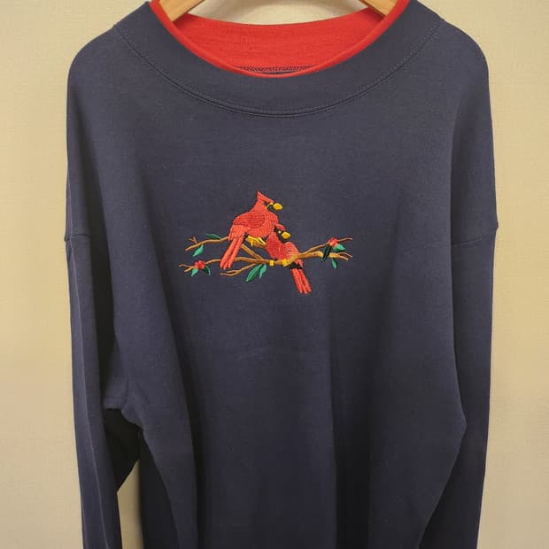 ((미국 빈티지))새🐦자수 네이비 맨투맨