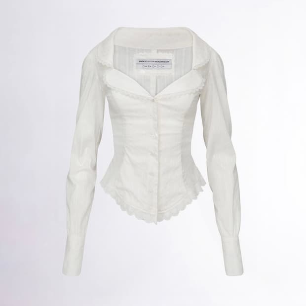 택포•스컬프터 Clover Leaf Neck Blouse