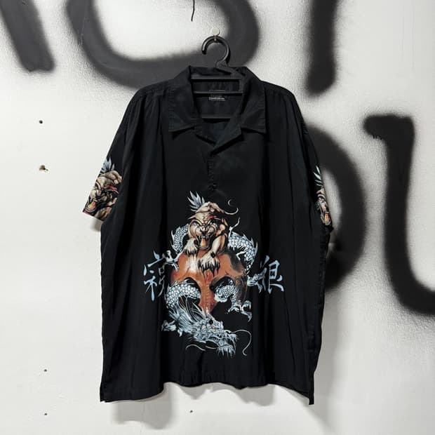VTG 빈티지 빅사이즈 재패니즈 오리엔탈 카라쿠리맛 반팔 셔츠