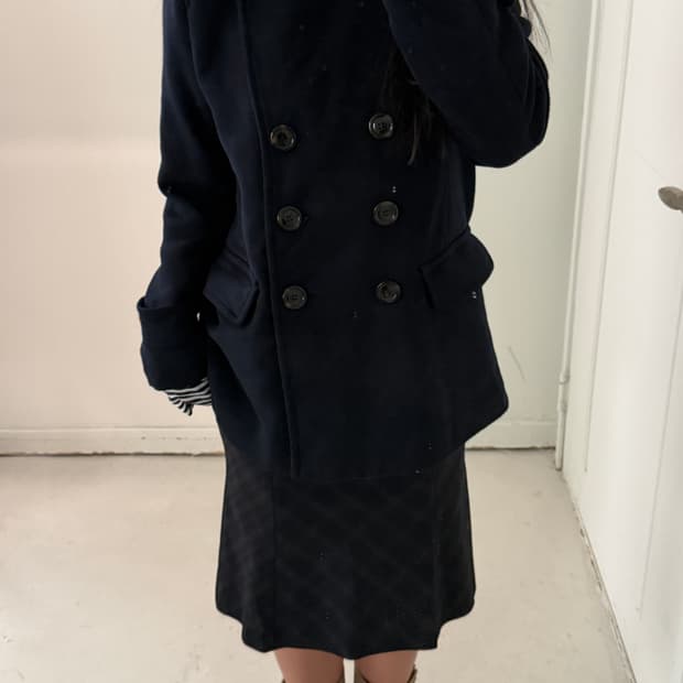 일본빈티지 네이비 더블코트 자켓