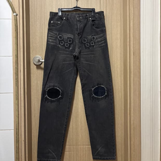 네이버후드 흑청 데님팬츠