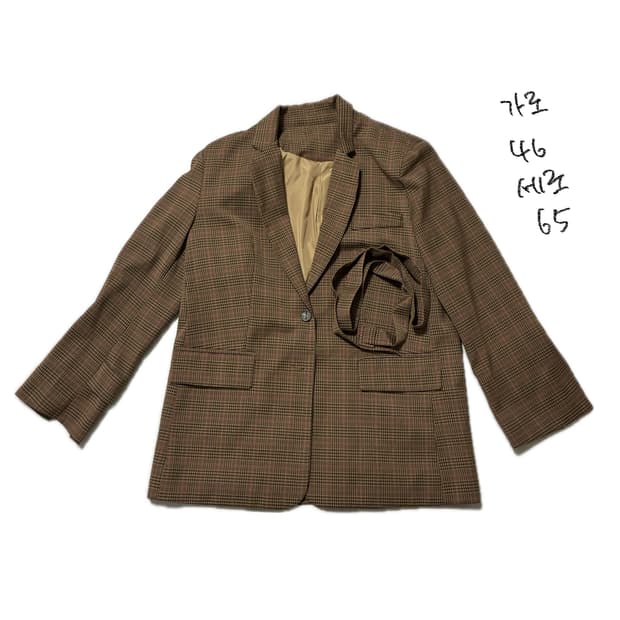 체크 블레이져 (허리끈 포함)