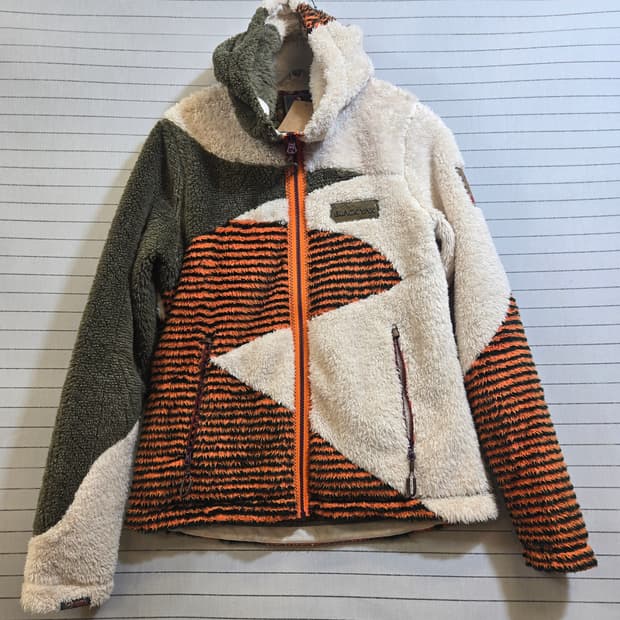 블랙야크 후리스 자켓 오렌지 패턴