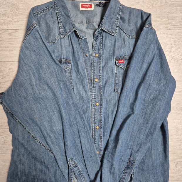 90s 랭글러 웨스턴 셀비지 디테일 데님셔츠