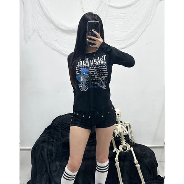 Y2K BlUE GLITTER LONGSLEEVE