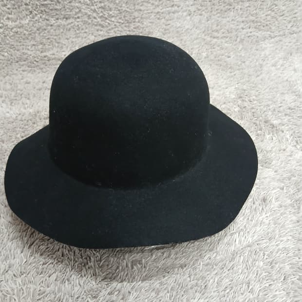 캉골 스웨이드 울 100% 블랙 버킷햇 L 새제품
