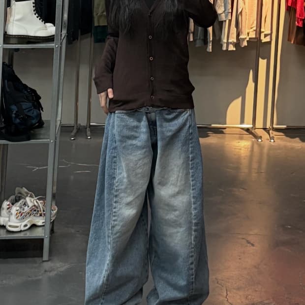 막스마라 브라운 브이넥 가디건 A3176