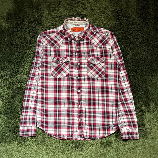 [L] Dickies 디키즈 펄 스냅 웨스턴 체크 셔츠