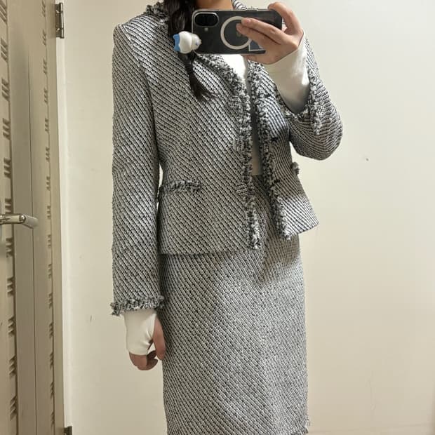 트위드 세트 ( 자켓, 치마 )