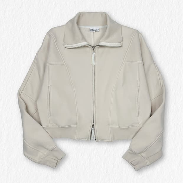 파르티멘토 기모 크롭 집업