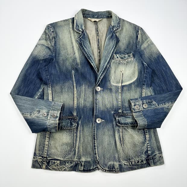 VTG 빈티지 워싱 데님 블레이져 L