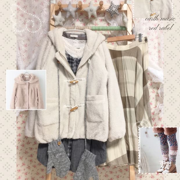 빈티지 어스뮤직 레드라벨 떡볶이 양털 후드집업