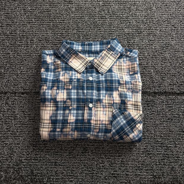 FRIX 블리치드 타탄 체크 플라넬 셔츠 3890