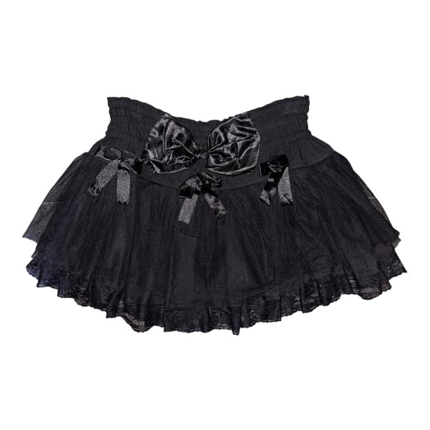 ACDC RAG 리본 레이스 밴딩 스커트 키치y2k갸루펑크