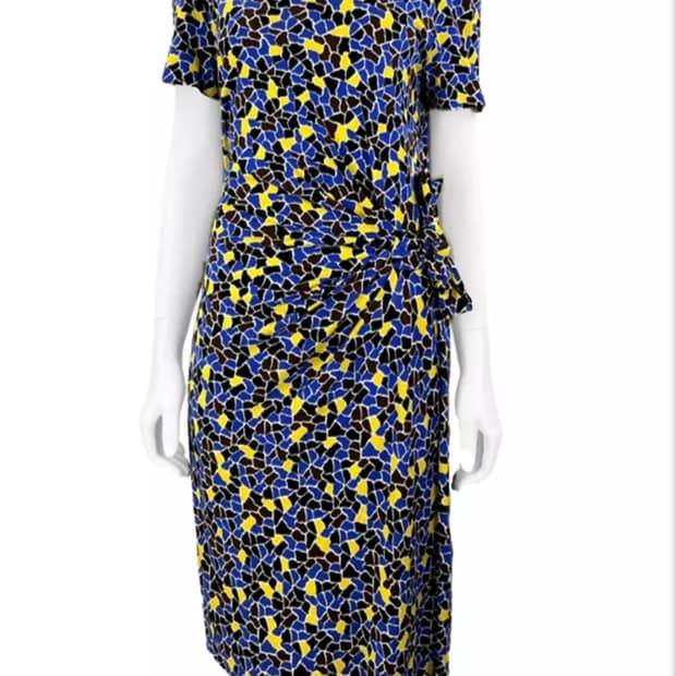 DVF 셔링 면실크 원피스