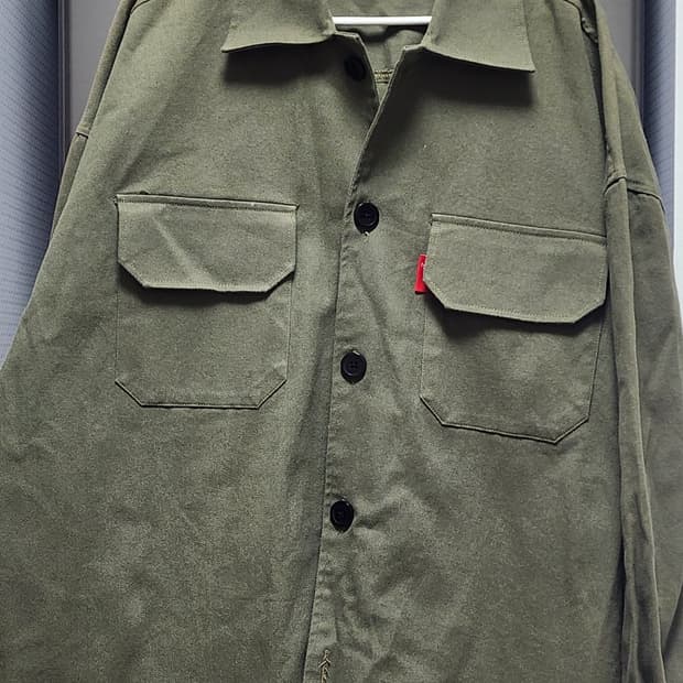 N.J. CLOTHING COMPANY 카키 코튼 셔츠 자켓