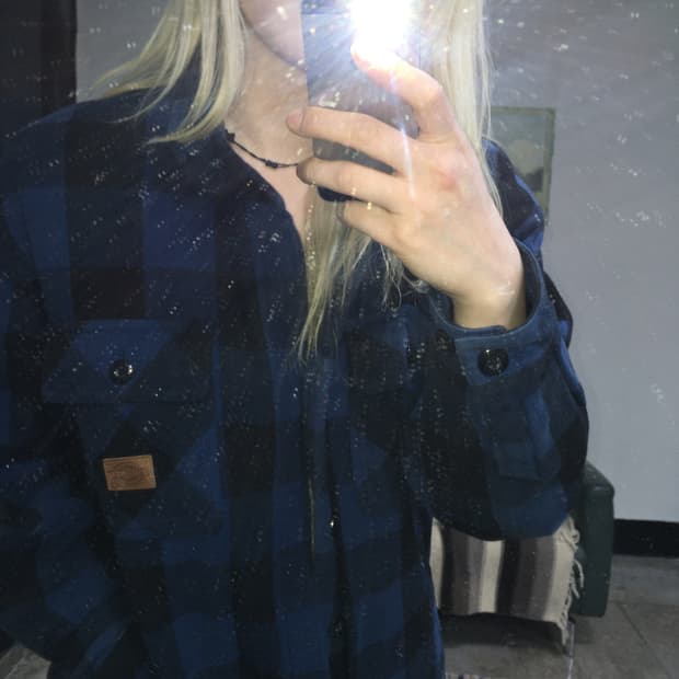 투티/0325 디키즈 체크 패턴 털 자켓 블루 블랙