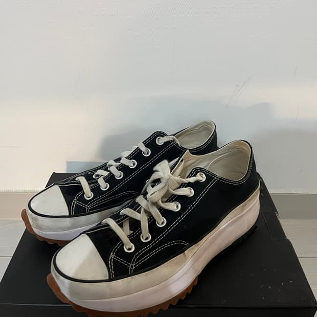 컨버스 런스타 하이크 하이 블랙 화이트 검