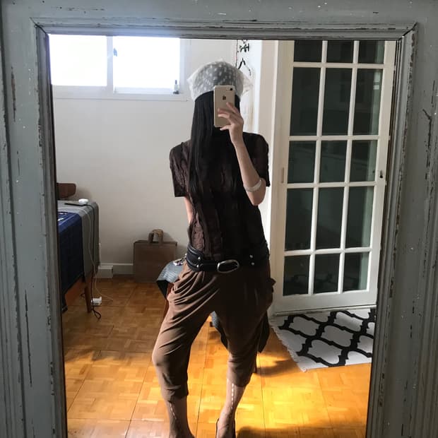 vintage brown mash top 