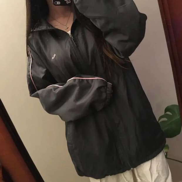 빈티지 스포티 휠라 회색핑크 점퍼