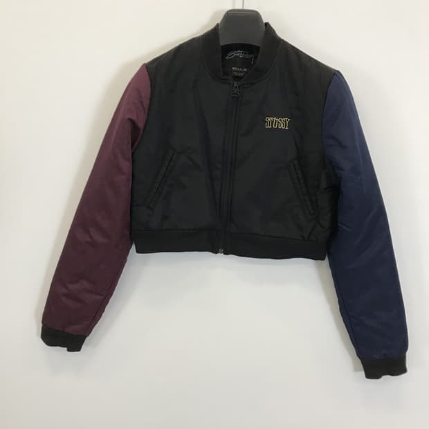 스투시 STUSSY 크라운 크롭 봄버자켓 [여성M]
