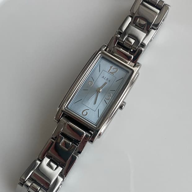 Seiko 세이코 ALBA 알바 스퀘어 쿼츠 블루