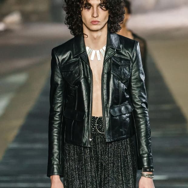 생로랑 20ss 웨스턴 레더 자켓